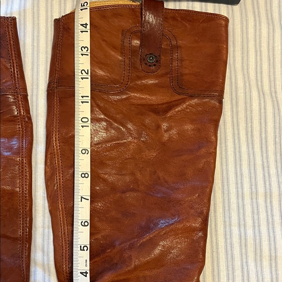 Frye Women's Brown Leather Knee-High Western style Boots - Picture 6 of 8